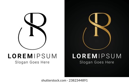 Logo-Design für den ersten SP- oder PS-Monogram-Textbrief von Luxury