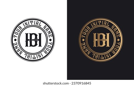 Luxury Initial Streetwear HB or HB Monogram Text Letter Logo Design Traditional BH Logo