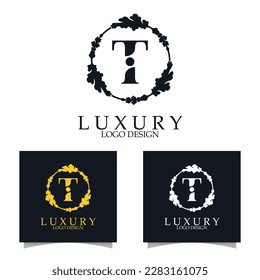 Luxury initial T Logo template for Restaurant Royalty Boutique Cafe Hotel Heraldic Jewelry etc