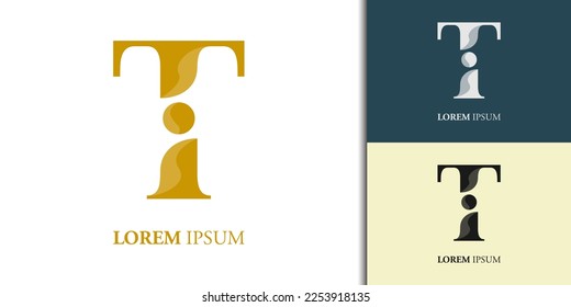 Luxury initial T iT Ti logo design template