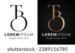 Luxury Initial TB or BT Monogram Text Letter Logo Design