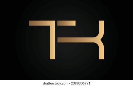 Luxury Initial TK or KT Monogram Text Letter Logo Design