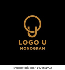 luxury initial u logo design vector icon element isolated