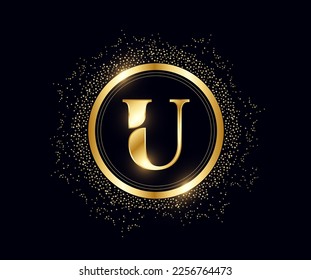 Luxury initial U Logo template in vector for Restaurant, Royalty, Boutique, Cafe, Hotel, Heraldic, Jewelry, Fashion and other vector illustration
