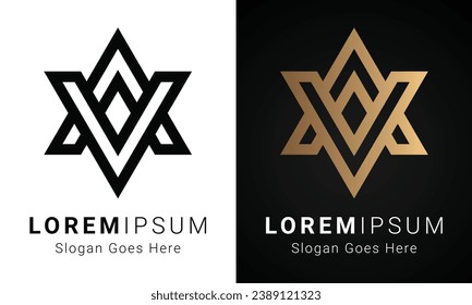 Luxury Initial VA or AV Monogram Text Letter Logo Design