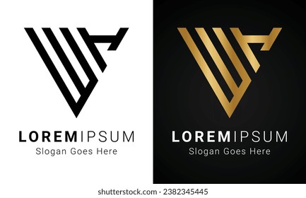 Luxury Initial WH or HW Monogram Text Letter Logo Design