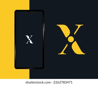Plantilla de diseño inicial del logotipo X de lujo	

