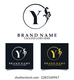 Luxury initial Y Logo template for Restaurant Royalty Boutique Cafe Hotel Heraldic Jewelry etc