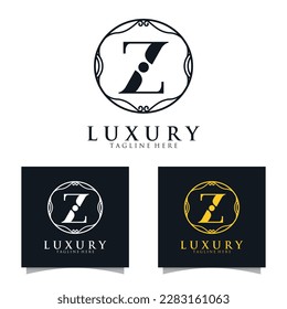 Luxury initial Z Logo template for Restaurant Royalty Boutique Cafe Hotel Heraldic Jewelry etc