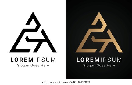 Logo-Design des ersten Luxus-ZK oder KZ-Monogram-Textbriefs