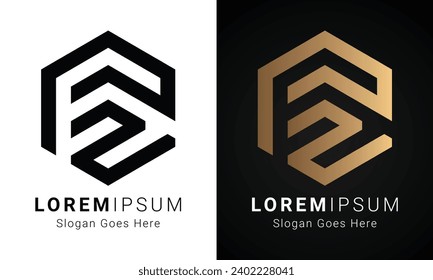 Luxury Initial ZP or PZ Monogram Text Letter Logo Design