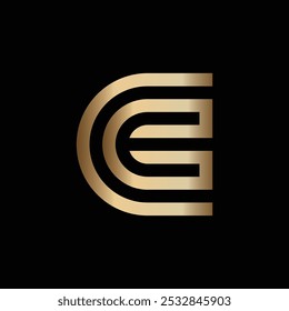 Vector de logotipos CE, C o EC de las iniciales de lujo