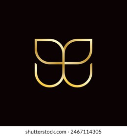 Luxury Initials EE Butterfly Logo Icon Vector