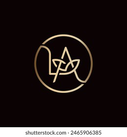 Iniciales de lujo LA Naturaleza Logo Icon