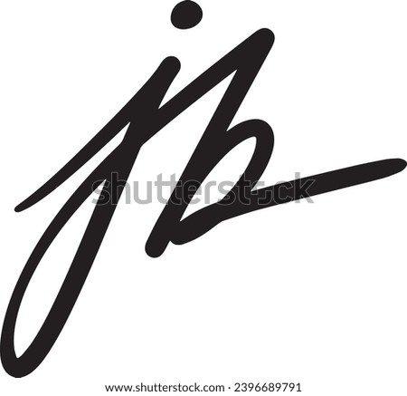 Luxury Initials Letter JB logo - Handwritten Signature Logo - Custom Handlettering - Premium Typography Monogram - Vector Typeface