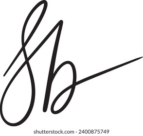 Luxury Initials Letter SB logo - Handwritten Signature Logo - Custom Handlettering - Premium Typography Monogram - Vector Typeface