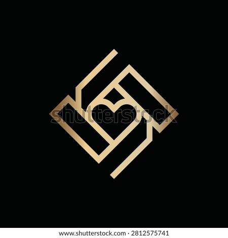 Luxury Initials RR with Love Logo Design