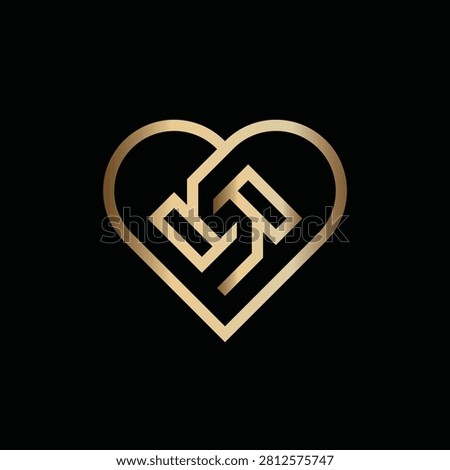 Luxury Initials RR with Love Logo Design