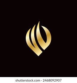 Luxury Initials VV Nature Logo Icon Vector