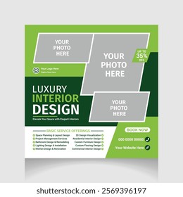  Luxury interior design social media post design template