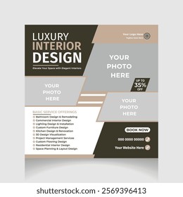  Luxury interior design social media post design template