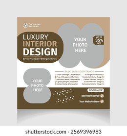  Luxury interior design social media post design template