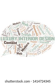Luxury Interior Design word cloud. Wordcloud made with text only.
