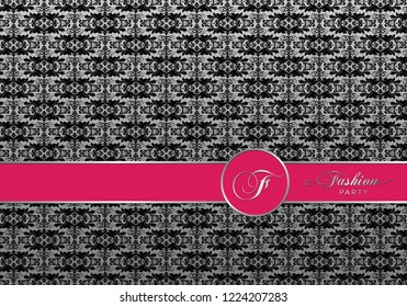 luxury invitation background, damask pattern