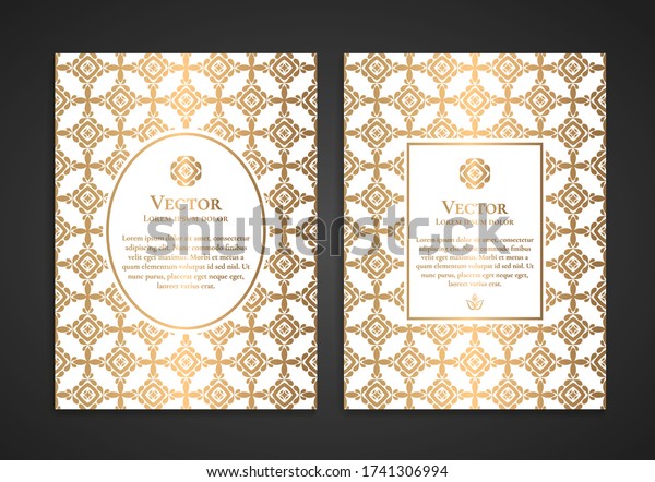 Luxury Invitation Card Design Gold Geometric Stock Vector (Royalty Free ...