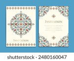 Luxury invitation card design with vector mandala pattern. Vintage ornament template. Can be used for background and wallpaper. Elegant and classic vector elements great for decoration.