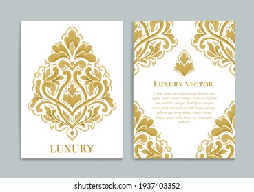 Luxury invitation card design with vector vintage pattern. Ornament template. Can be used for background and wallpaper. Elegant and classic vector elements great for decoration.
