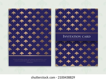 Luxury invitation card design with vector paisley pattern. Vintage ornament template. Can be used for background and wallpaper. Elegant and classic vector elements great for decoration.