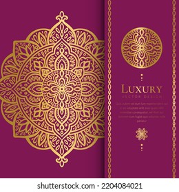 Luxury invitation card design with vector ornament mandala pattern. Vintage template. Can be used for background and wallpaper. Elegant and classic vector elements great for decoration.