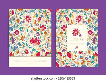 Luxury invitation card design with vector ornament pattern. Vintage template. Can be used for background and wallpaper. Elegant and classic vector elements great for decoration.