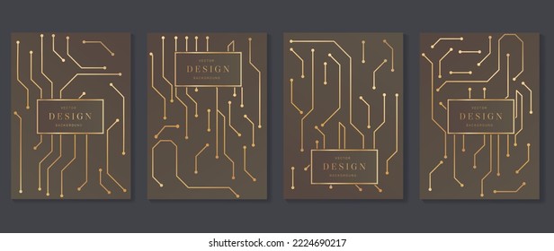 Vector de diseño de tarjetas de invitación de lujo. Patrón de arte de la línea dorada de gradiente abstracto y fondo Art Deco. Ilustración de diseño para la invitación a la fiesta de glamour, portada, tarjeta VIP, impresión, afiche, fondo de pantalla.