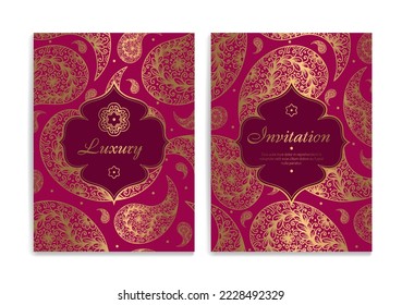 Luxury invitation card design with vector ornament pattern. Vintage template. Can be used for background and wallpaper. Elegant and classic vector elements great for decoration.