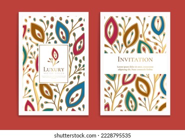 Luxury invitation card design with vector ornament pattern. Vintage template. Can be used for background and wallpaper. Elegant and classic vector elements great for decoration.