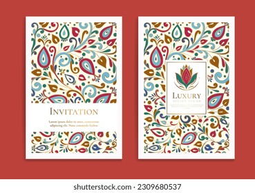 Luxury invitation card design with vector ornament pattern. Vintage template. Can be used for background and wallpaper. Elegant and classic vector elements great for decoration.