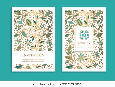 Luxury invitation card design with vector ornament pattern. Vintage template. Can be used for background and wallpaper. Elegant and classic vector elements great for decoration.