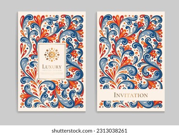 Luxury invitation card design with vector ornament pattern. Vintage template. Can be used for background and wallpaper. Elegant and classic vector elements great for decoration.