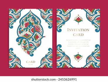 Luxury invitation card design with vector ornament pattern. Vintage template. Can be used for background and wallpaper. Elegant and classic vector elements great for decoration.