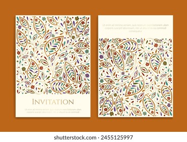 Luxury invitation card design with vector ornament pattern. Vintage template. Can be used for background and wallpaper. Elegant and classic vector elements great for decoration.