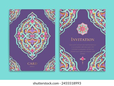 Luxury invitation card design with vector ornament pattern. Vintage template. Can be used for background and wallpaper. Elegant and classic vector elements great for decoration.