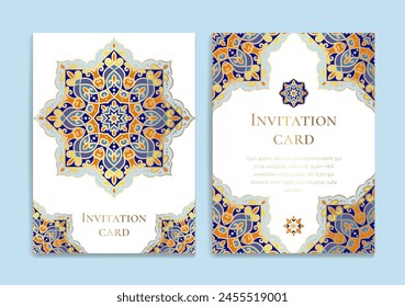 Luxury invitation card design with vector ornament pattern. Vintage template. Can be used for background and wallpaper. Elegant and classic vector elements great for decoration.