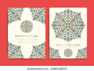 Luxury invitation card design with vector mandala pattern. Vintage ornament template. Can be used for background and wallpaper. Elegant and classic vector elements great for decoration.