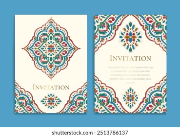 Luxury invitation card design with vector mandala pattern. Vintage ornament template. Can be used for background and wallpaper. Elegant and classic vector elements great for decoration.