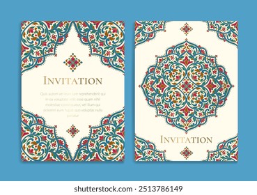 Luxury invitation card design with vector mandala pattern. Vintage ornament template. Can be used for background and wallpaper. Elegant and classic vector elements great for decoration.