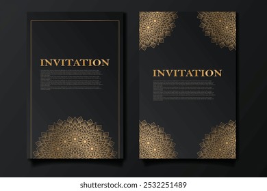 Luxury invitation card design with vector mandala pattern. Vintage ornament template. Can be used for background and wallpaper. Elegant and classic vector elements great for decoration, vector art