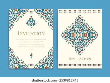 Luxury invitation card design with vector mandala pattern. Vintage ornament template. Can be used for background and wallpaper. Elegant and classic vector elements great for decoration.