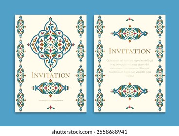 Luxury invitation card design with vector mandala pattern. Vintage ornament template. Can be used for background and wallpaper. Elegant and classic vector elements great for decoration.